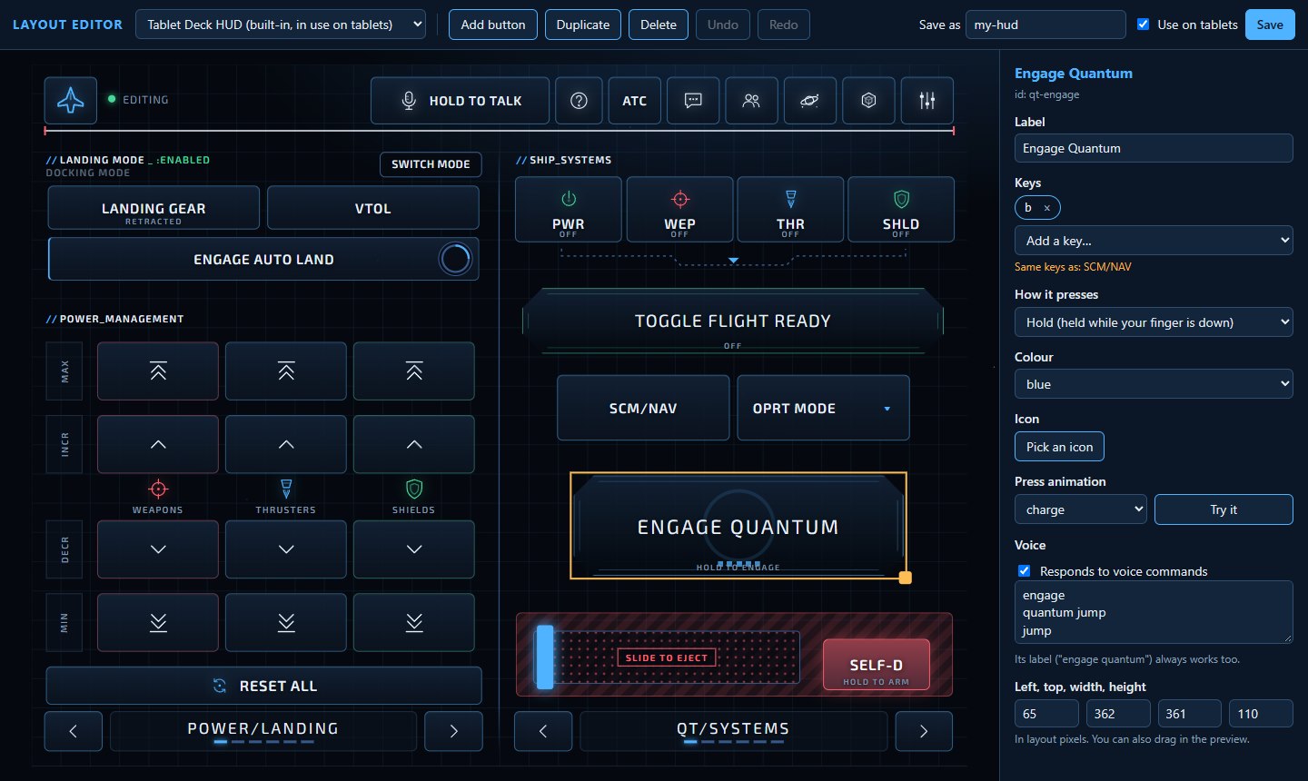 The layout editor with the Engage Quantum button selected